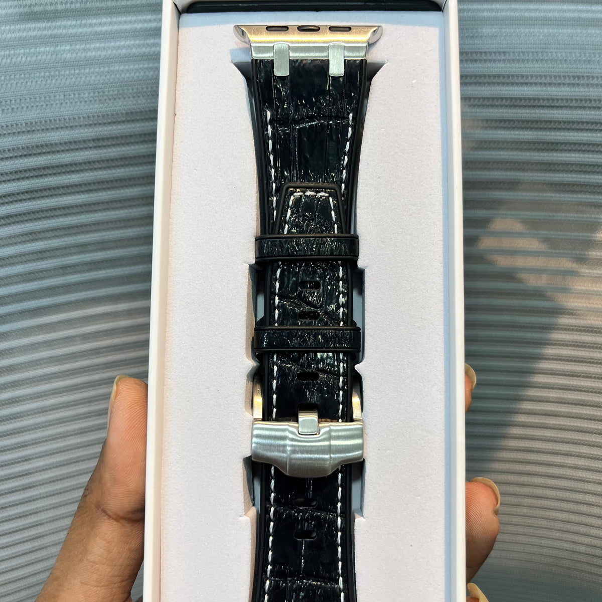 Premium Leather Stitch Apple iWatch Strap