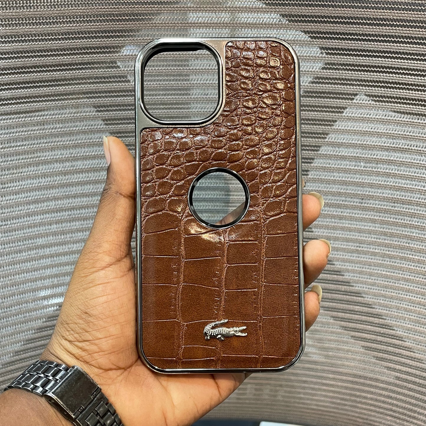 Leather Logo iPhone 15 Case