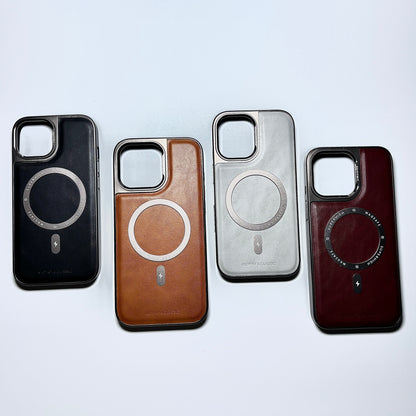 Leather & Metal MagSafe iPhone Case