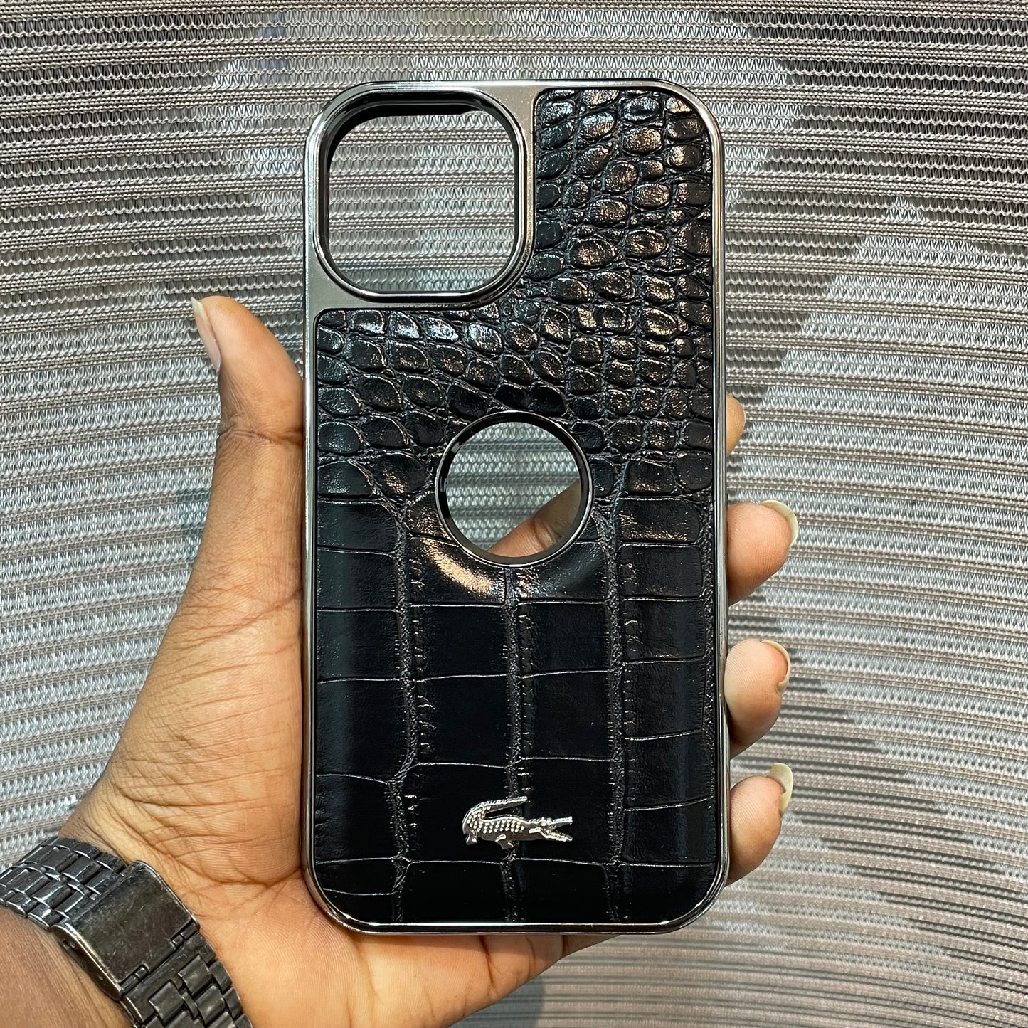 Leather Logo iPhone 15 Case