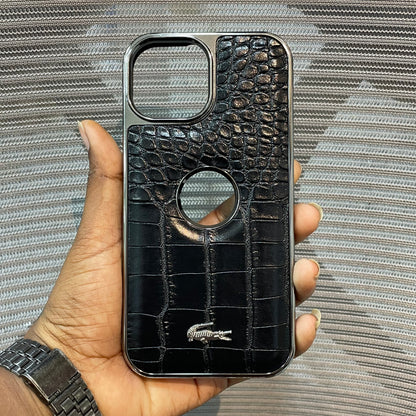 Leather Logo iPhone 15 Case