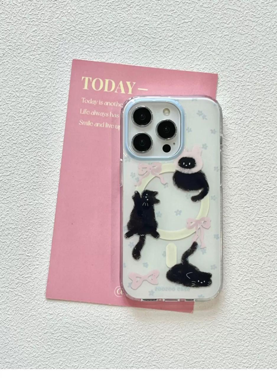 MagSafe Cat Printed Hard iPhone Case