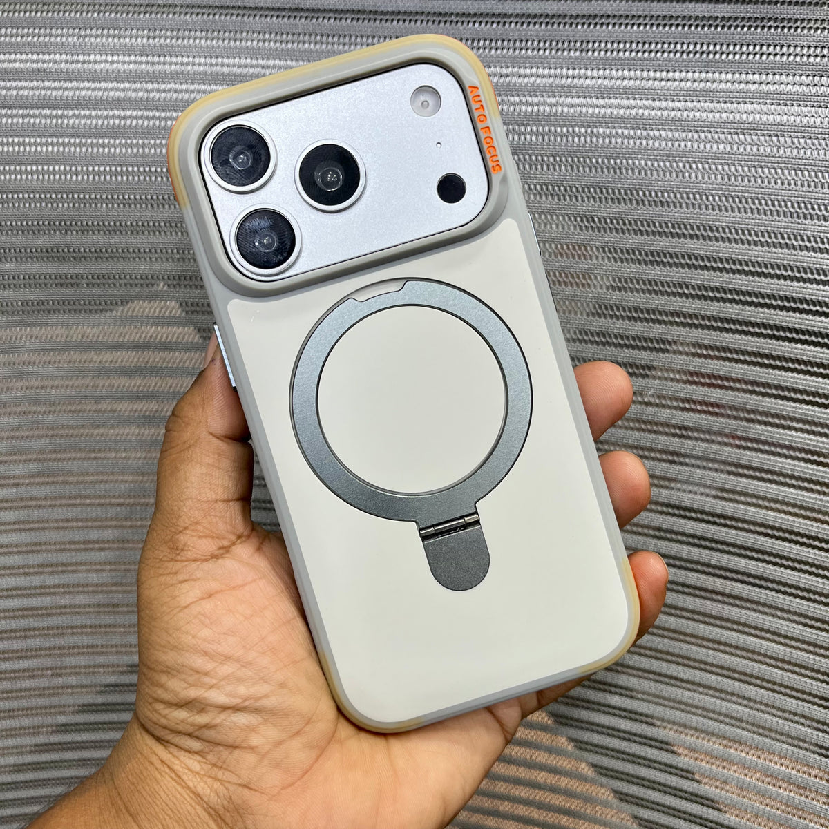 Matte Shockproof Hybrid Bumper with Metal Stand
