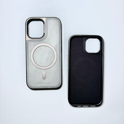 Leather & Metal MagSafe iPhone Case