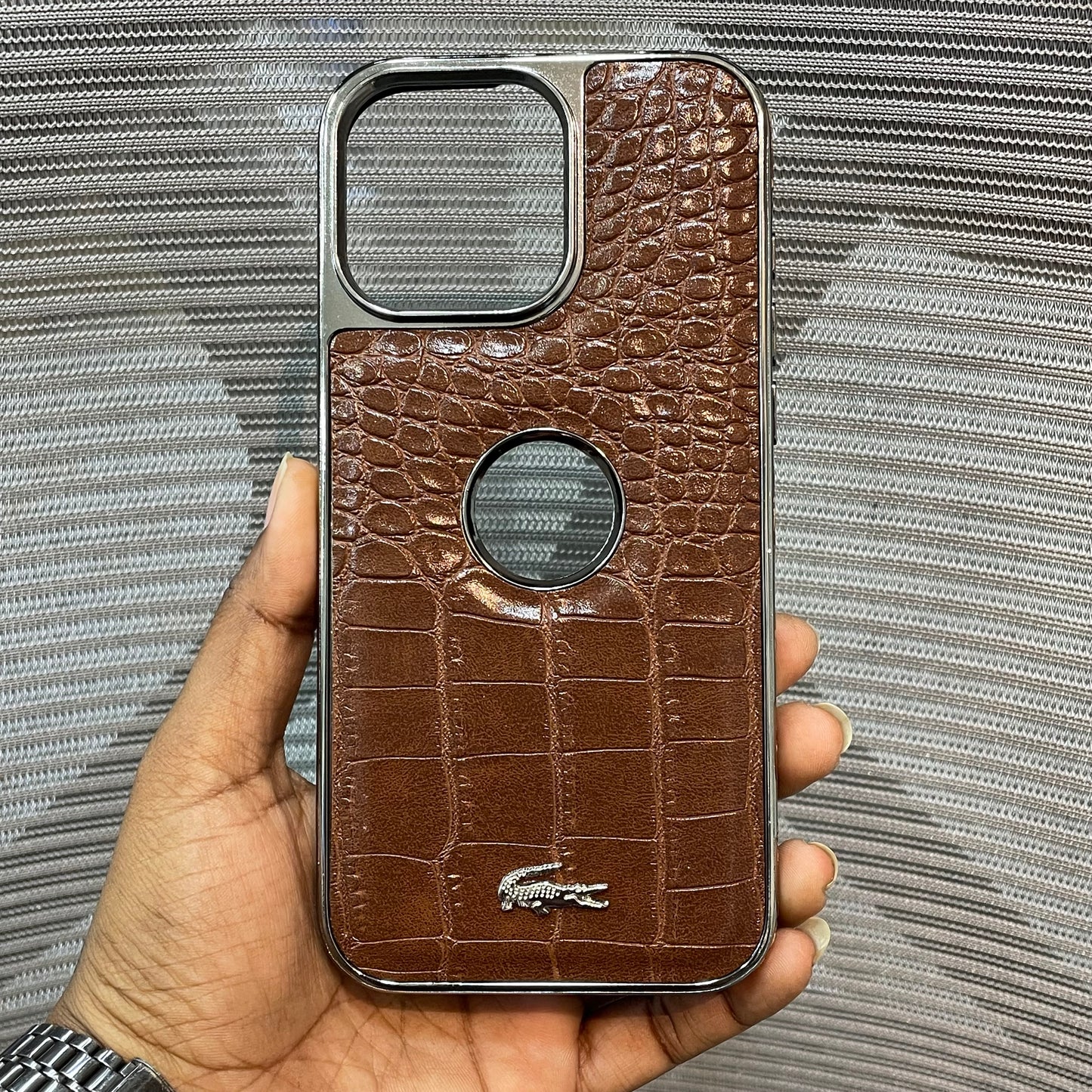 Leather Logo iPhone 16 Pro Max Case