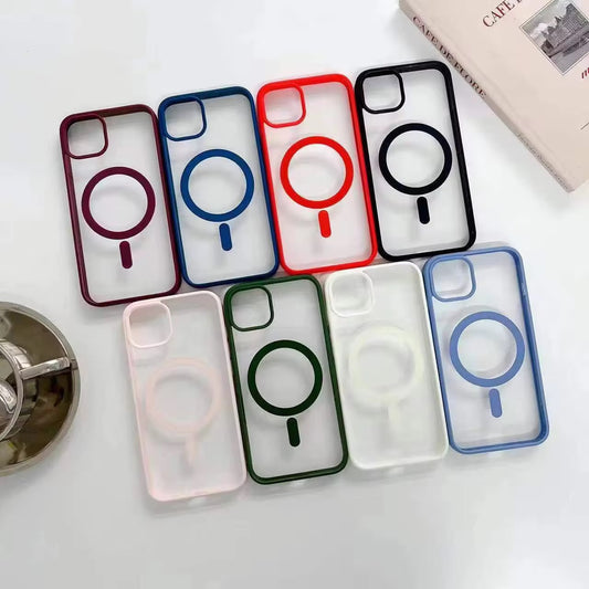 MagSafe Transparent Color Border Case for iPhone