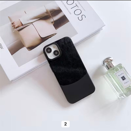 Dual Leather Matte Finish Slim Fit Case for iPhone