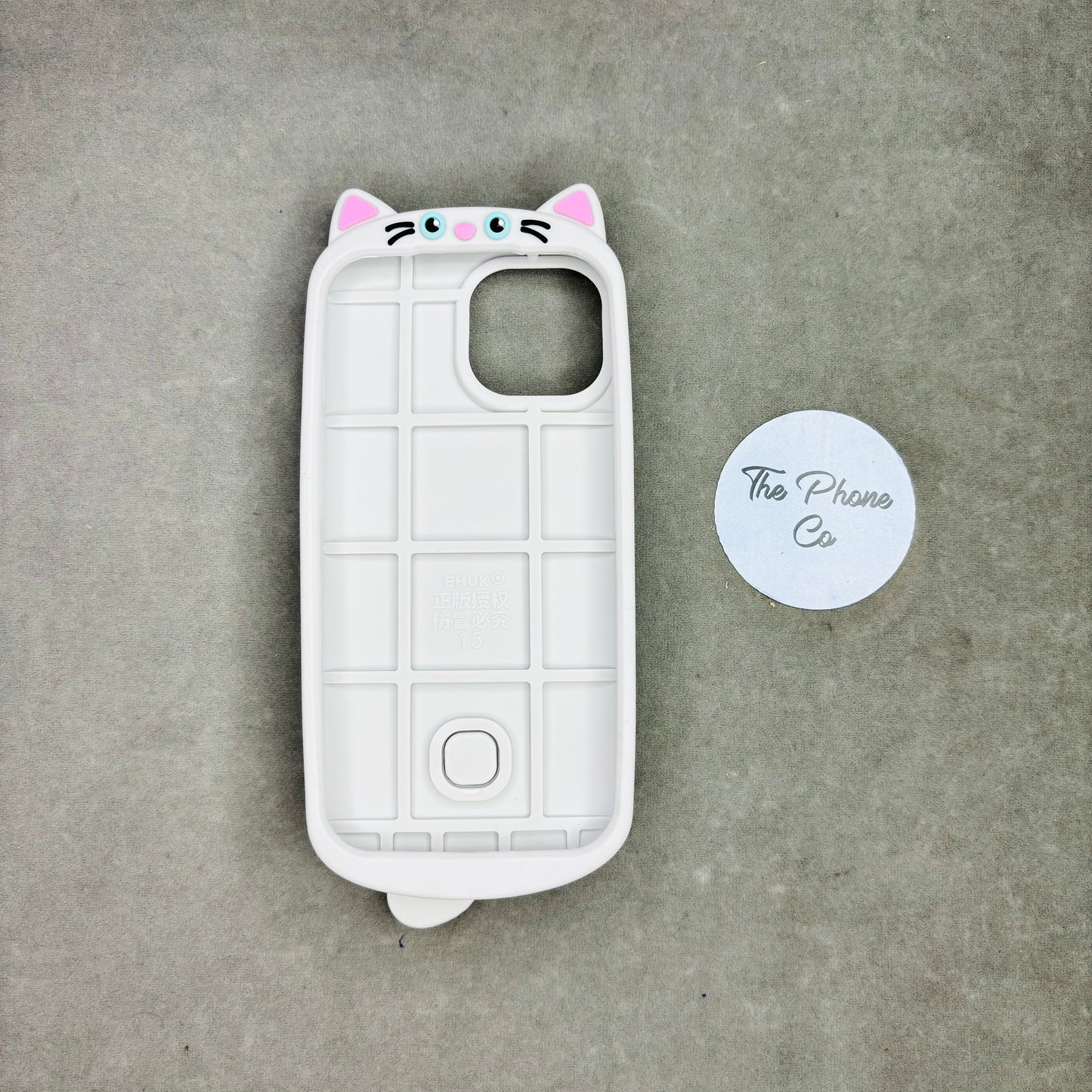 Silicone Fancy Kitty Case for iPhone 14 & 15 Series