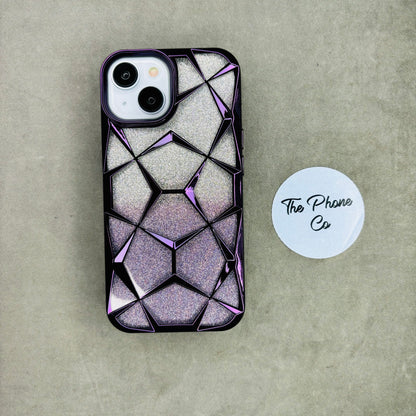Abstract Chromatic Embossed Glitter Case for iPhone