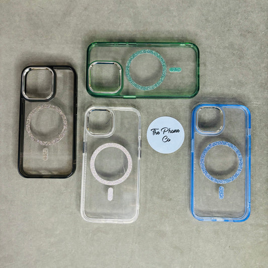 Transparent Magsafe Case with Side Border for 15 Series