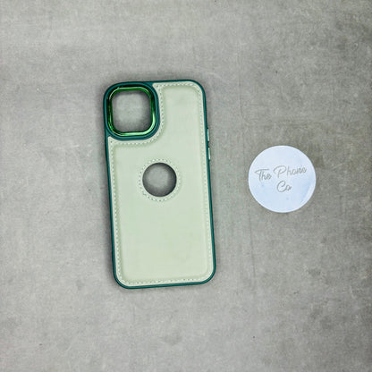 Stitched Leather Case with Logo Cut Case for iPhone