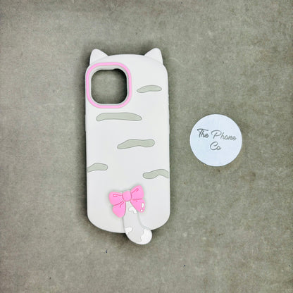 Silicone Fancy Kitty Case for iPhone 14 & 15 Series