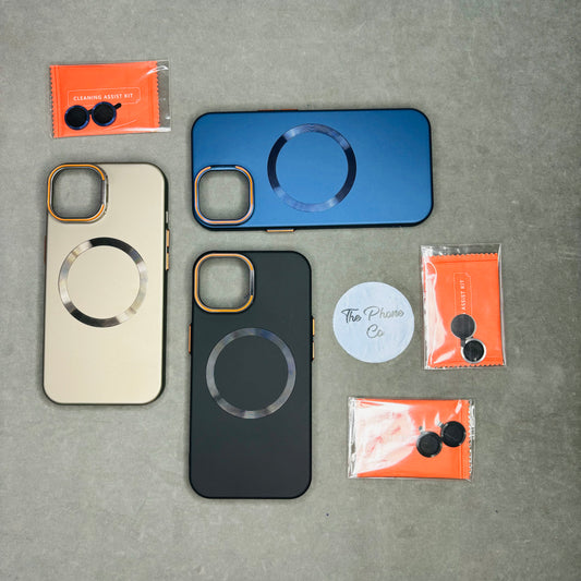Matte Hard Case with Camera Shutter & Rings for iPhone