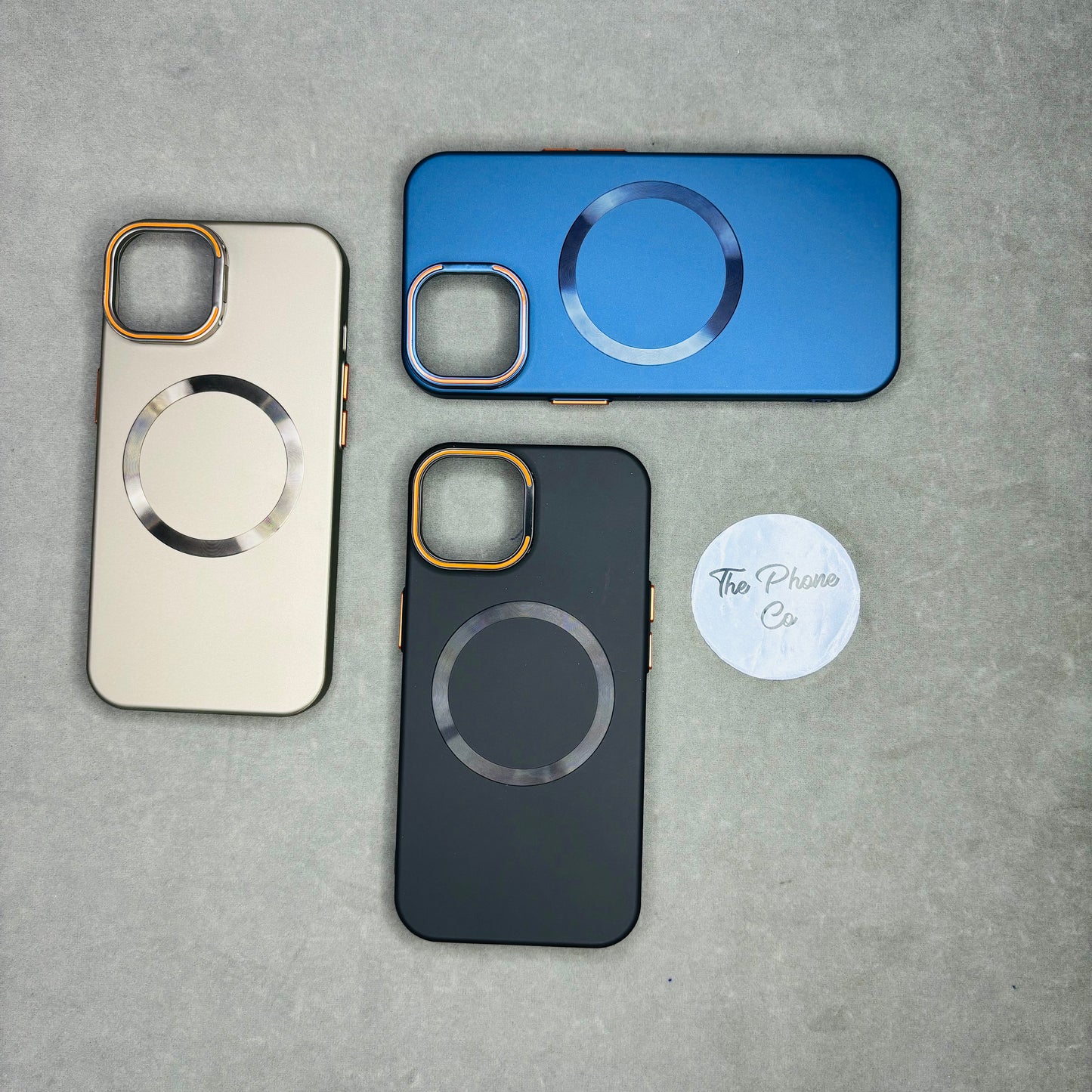 Matte Hard Case with Camera Shutter & Rings for iPhone