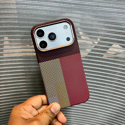 Carbon Fiber Tartan Grid Embossed iPhone Case