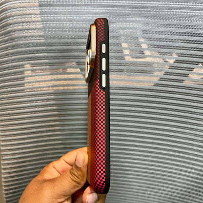 Carbon Fiber Tartan Grid Embossed iPhone Case