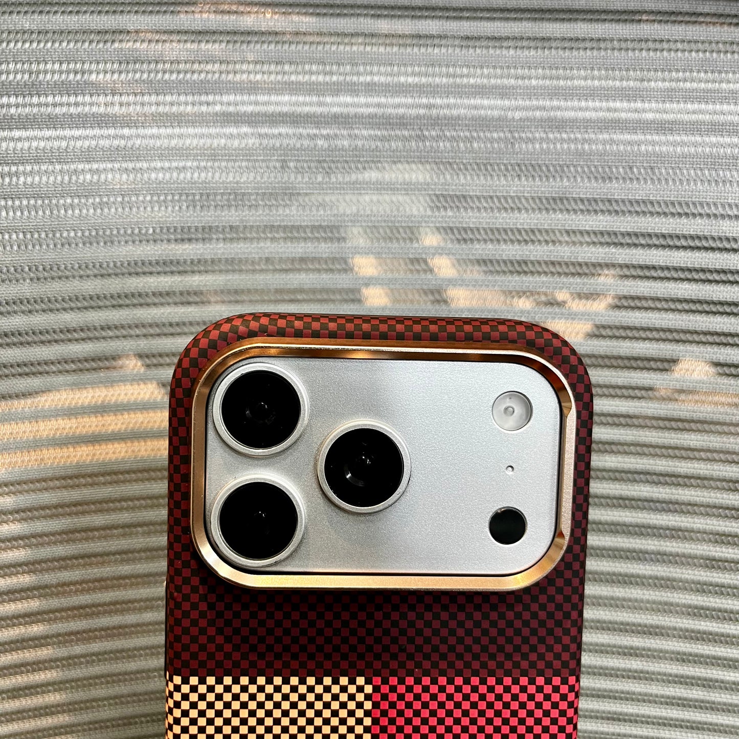 Carbon Fiber Tartan Grid Embossed iPhone Case