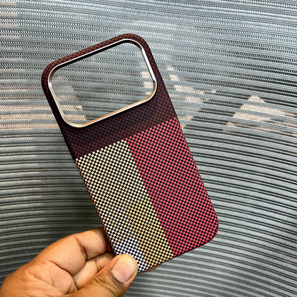Carbon Fiber Tartan Grid Embossed iPhone Case