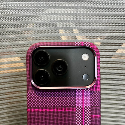 Carbon Fiber Tartan Grid Embossed iPhone Case