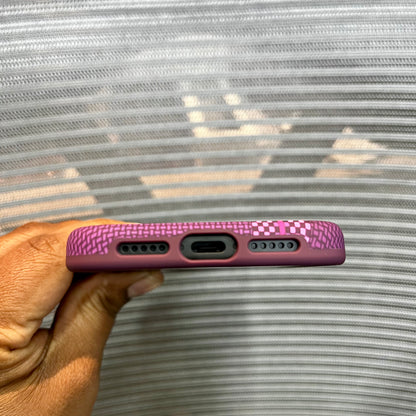 Carbon Fiber Tartan Grid Embossed iPhone Case