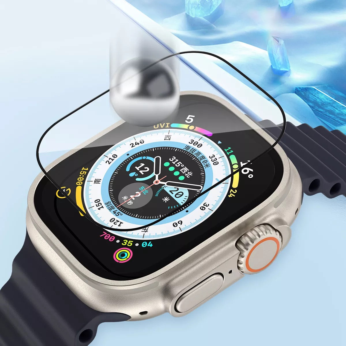 Blueo Sapphire Tempered Glass for Apple Watch Ultra 49mm (1 & 2)