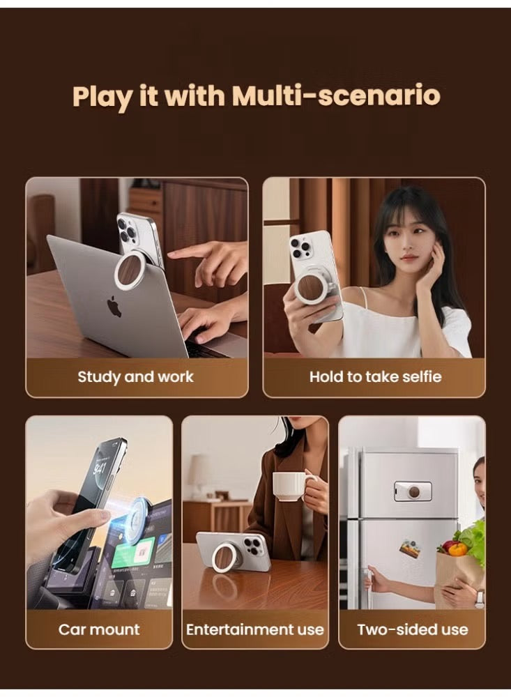 MagWood Dual-Side Magnetic Ring Stand