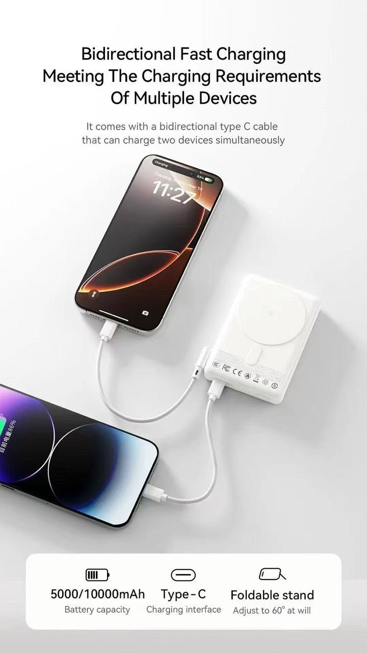 MagStand 5000mAh MagSafe Power Bank with Foldable Stand