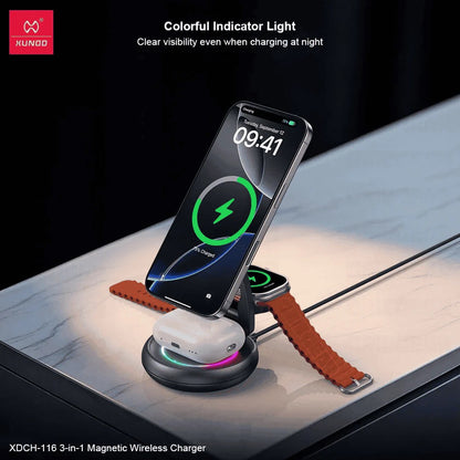 TriDock Foldable 3-in-1 Wireless Charging Station