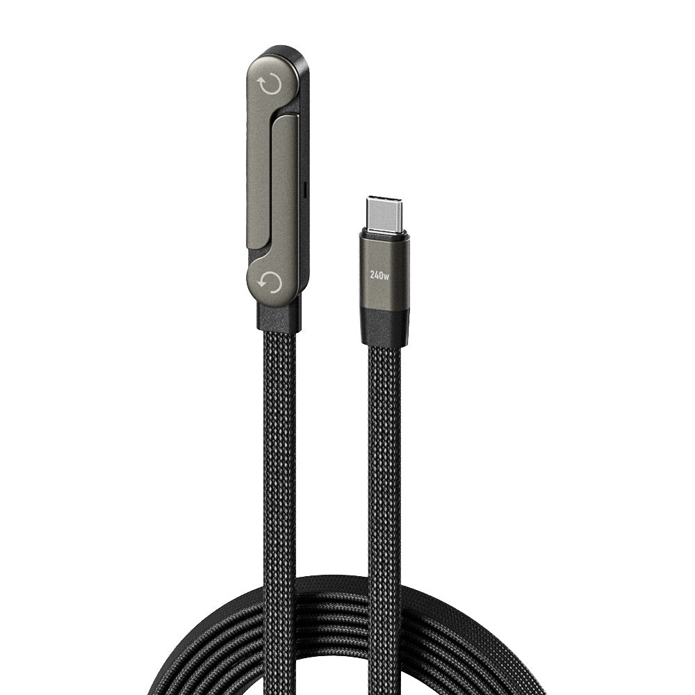 FlexCharge 240W Rotating Type-C Cable with Stand