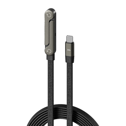 FlexCharge 240W Rotating Type-C Cable with Stand