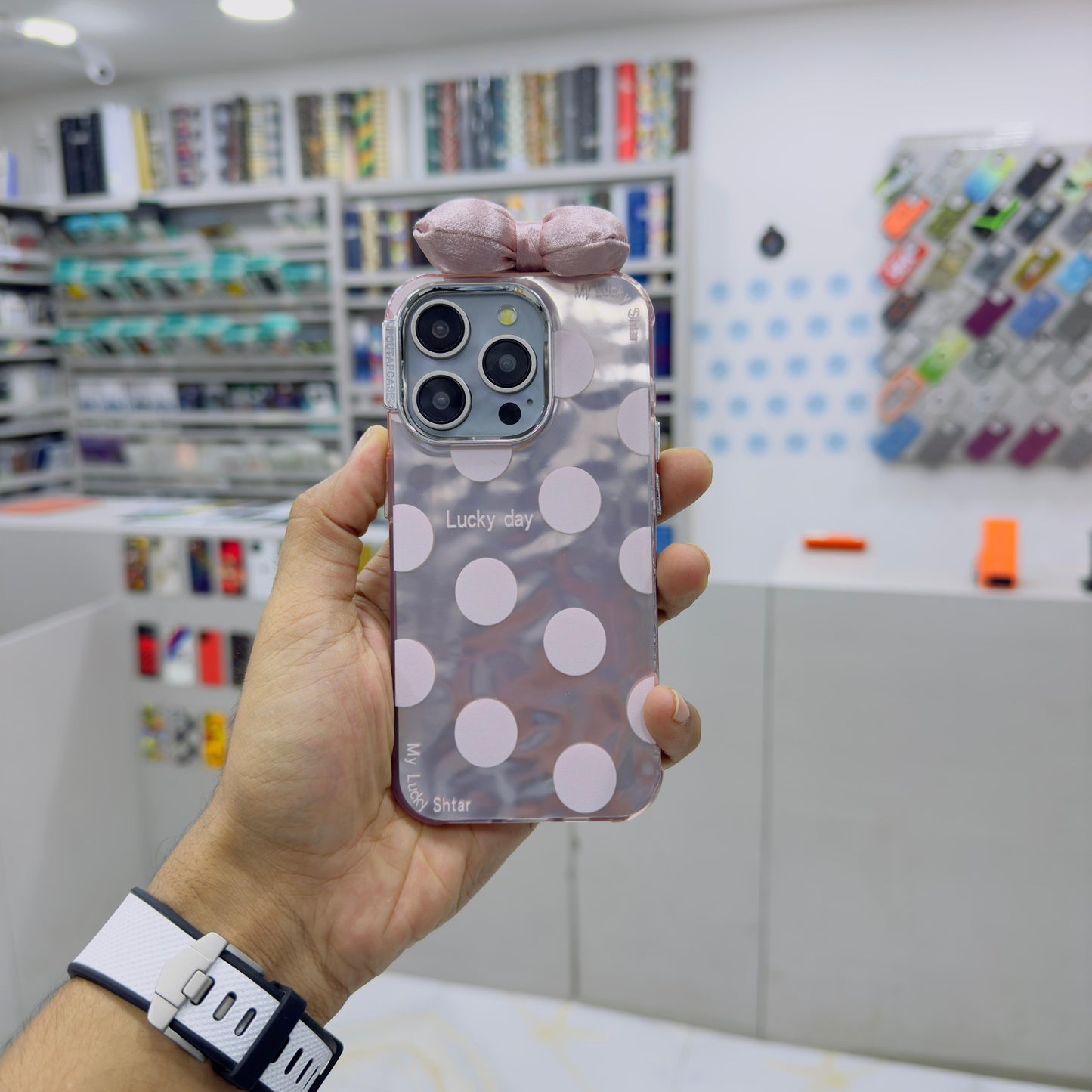Fancy Dotted Printed Silicone Case for iPhone