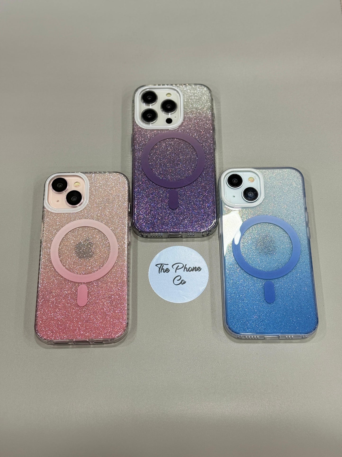 Ombre Gradient Glitter Magsafe Hard Case for iPhone