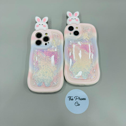 Fancy Silicone Glitter Liquid Camera Protection Case for iPhone