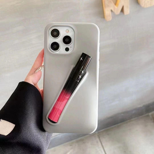 3D Lipstick Holder Design Silicone Case for iPhone 15 Series