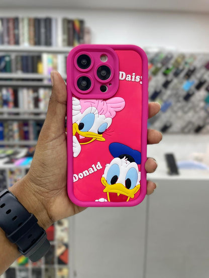 Cartoon Printed Soft Silicone Case with Camera Protection for iPhone