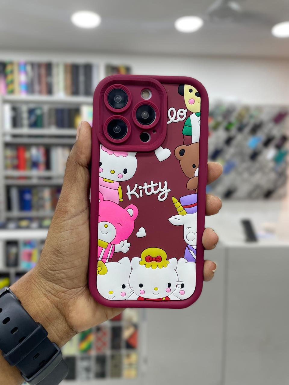 Cartoon Printed Soft Silicone Case with Camera Protection for iPhone