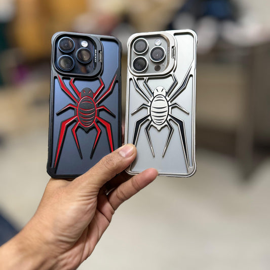 Metal Spider Bumper Case with Stand for iPhone 15 Series