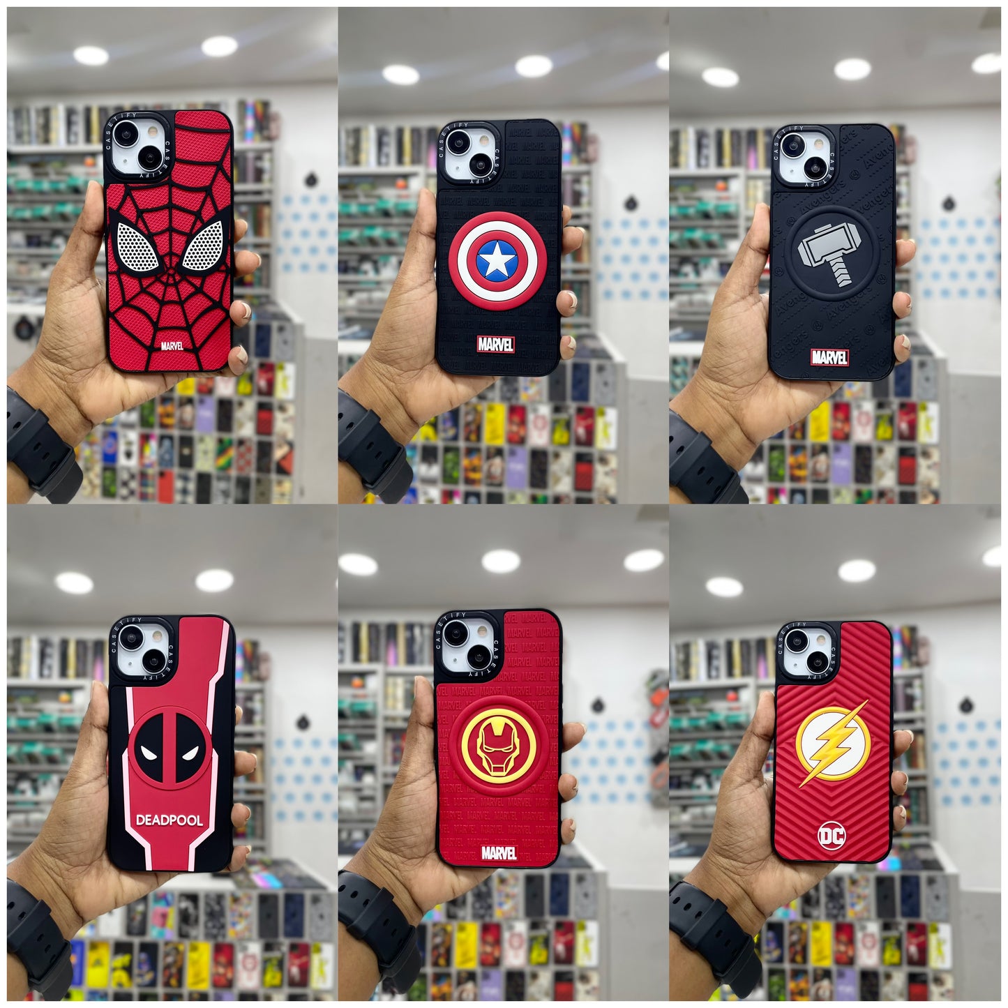 Super Heros Embossed Silicone Hard Case for iPhone