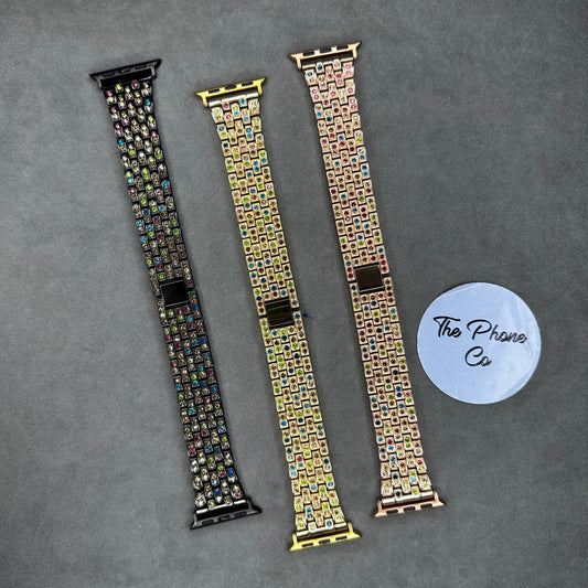 Rainbow Diamond Studded Apple Watch Strap for 38 / 40 / 41 mm