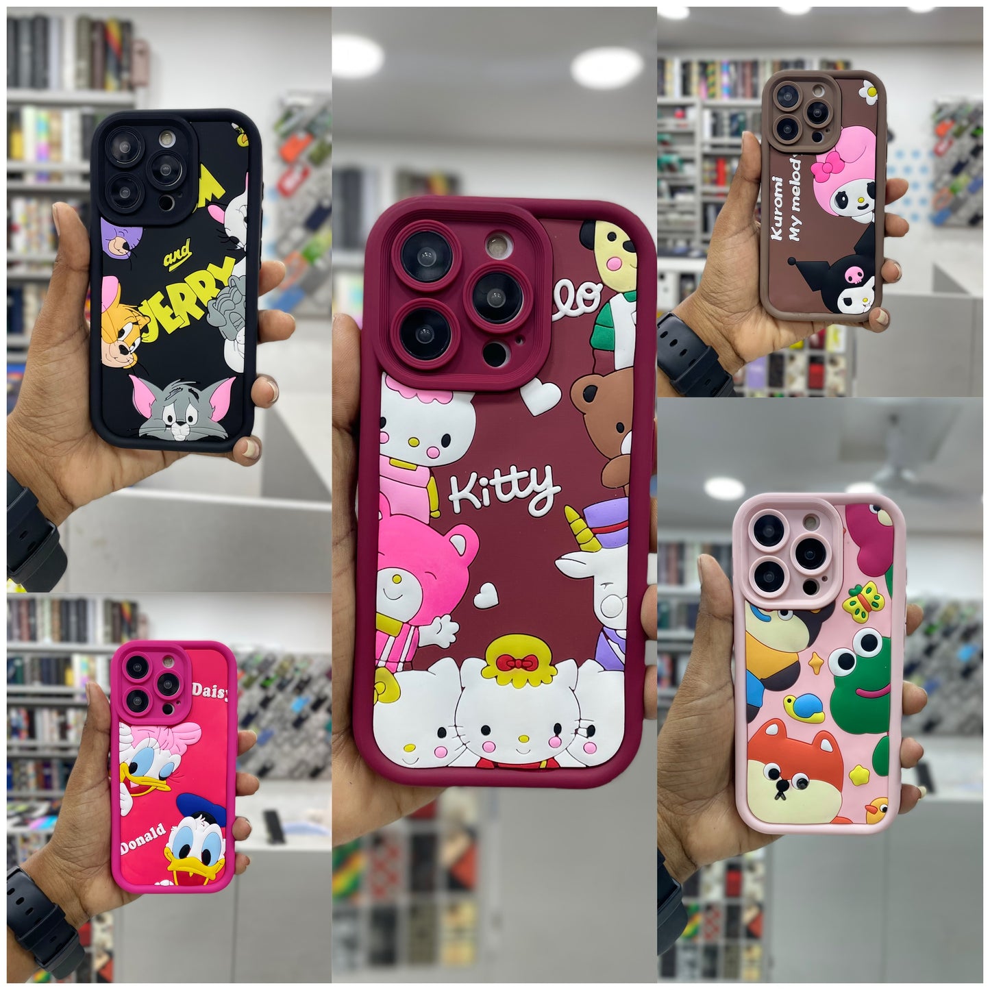 Cartoon Printed Soft Silicone Case with Camera Protection for iPhone