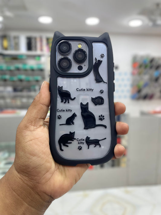 Embossed Silicone Kitty Case for iPhone