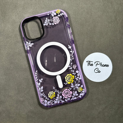 Purple Floral MagSafe Case