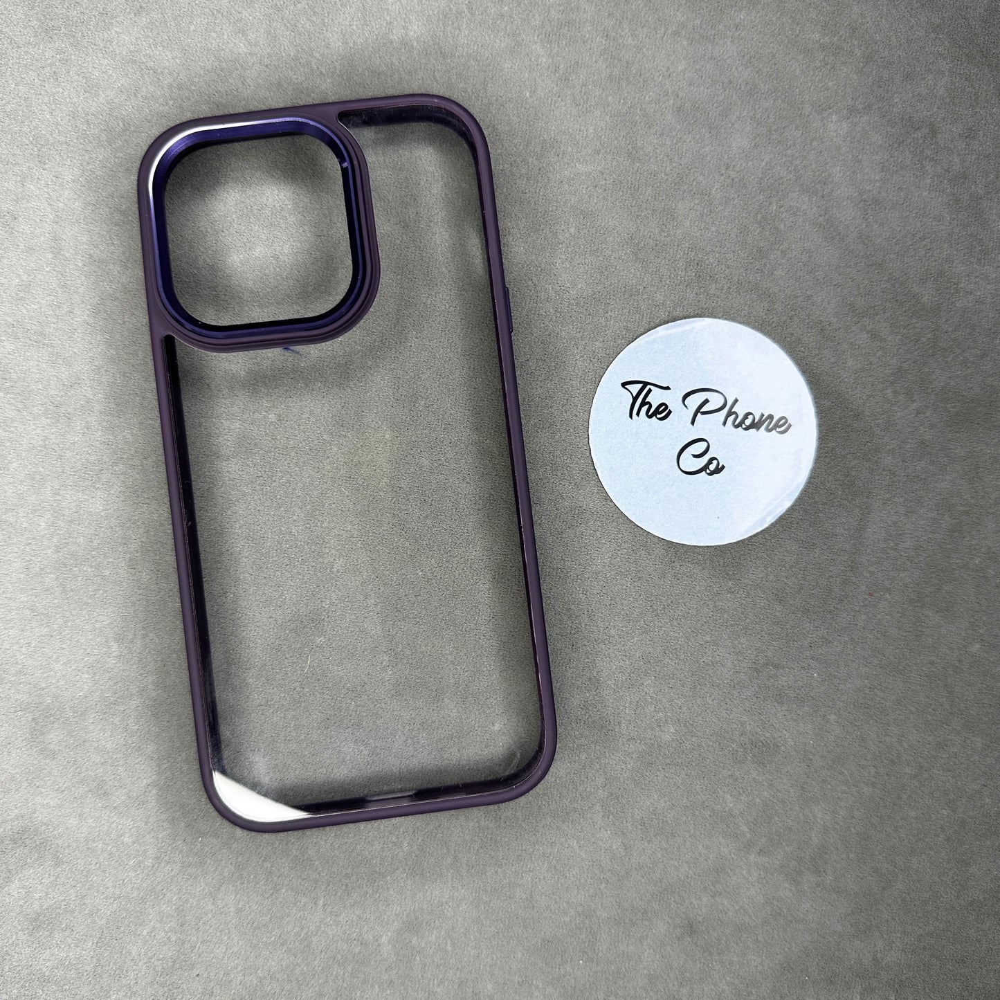 Transparent Purple Side Border Case for iPhone 14 Pro Max