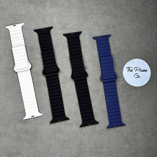 Magnetic Silicone Wave Textured Apple Watch Strap for 42 / 44 / 45 / 49 mm