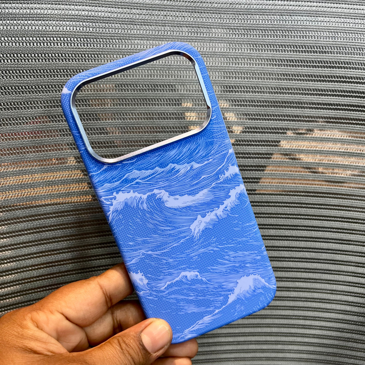 Carbon Fiber Ocean Wave Textured iPhone Case