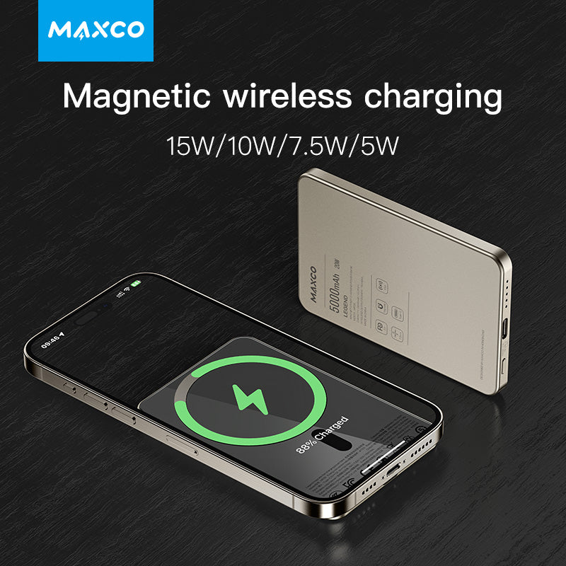 Wireless Ultra-Slim Magnetic Power Bank - 5000 mAh