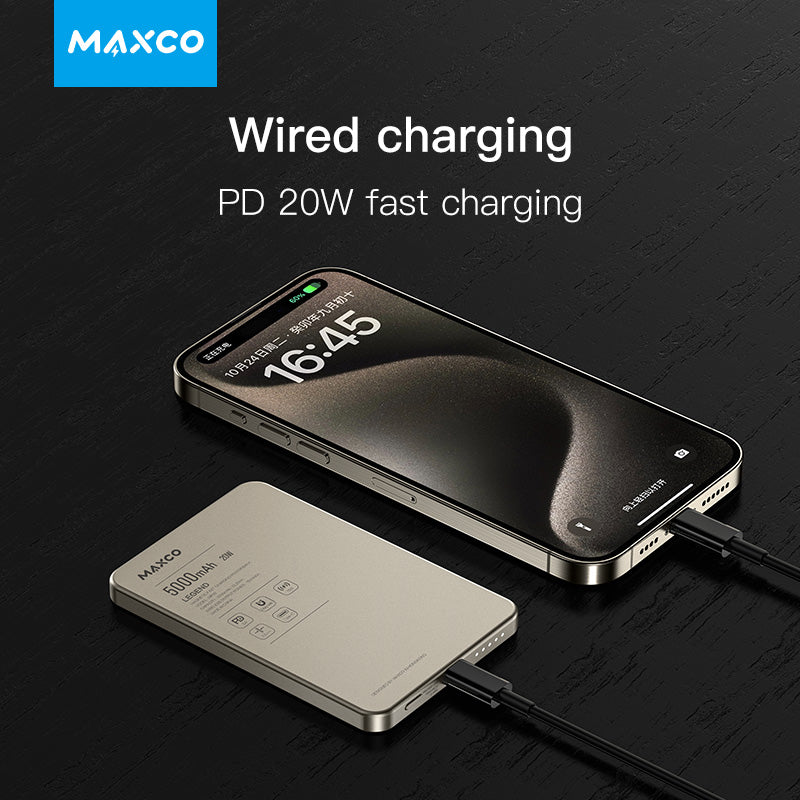 Wireless Ultra-Slim Magnetic Power Bank - 5000 mAh