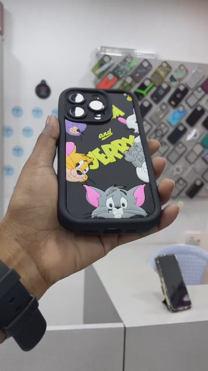 Cartoon Printed Soft Silicone Case with Camera Protection for iPhone