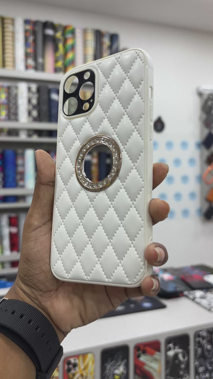 White Puffer Logo Cut Case For iPhone 12 Pro Max