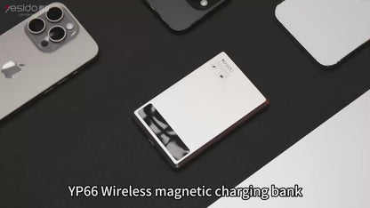 Wireless Ultra-Slim Aluminium Alloy Magnetic Power Bank - 5000 mAh